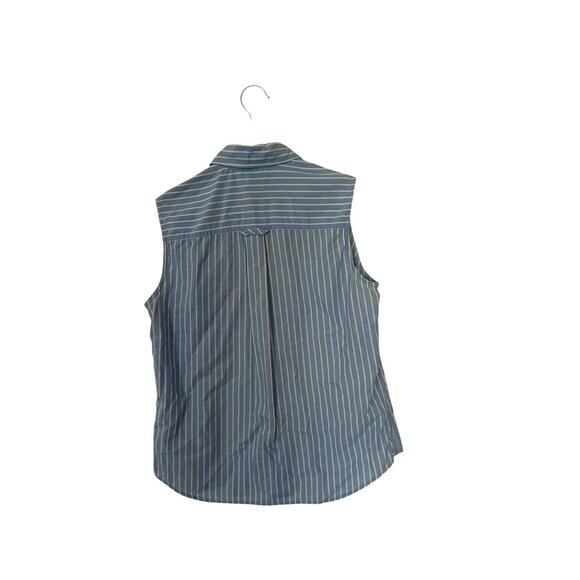 Lauren Ralph Lauren Tank Top Tunic Women Blue Size 6 Button Up Collared Logo - Picture 2 of 3